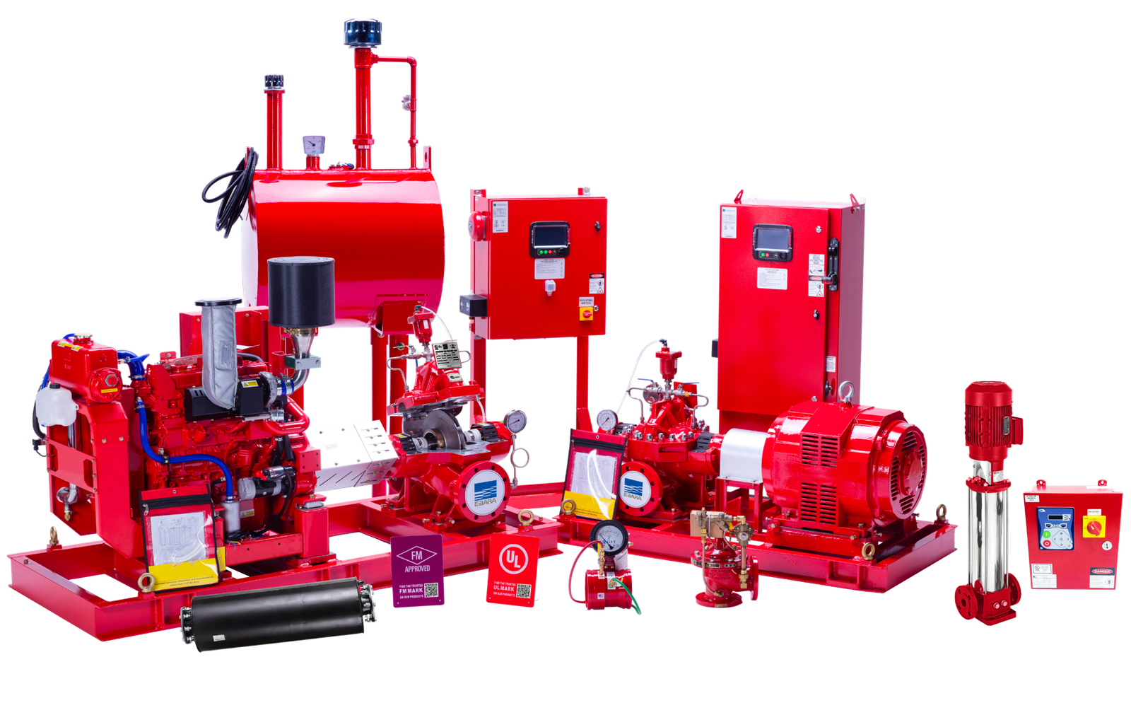 UL/FM certified fire-fighting pump skids
