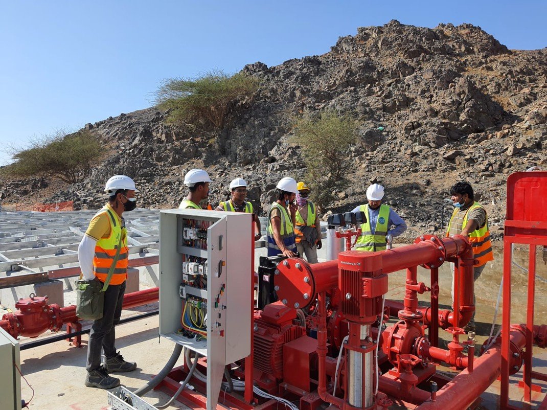 Non-UL fire-fighting set commissioning on site